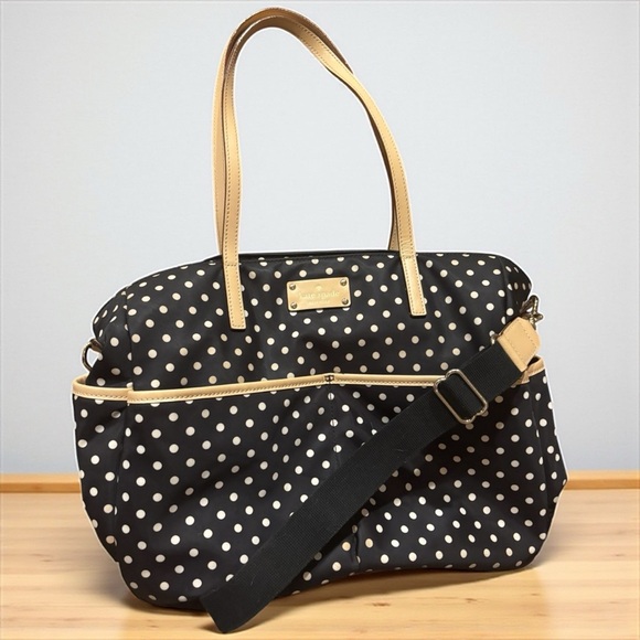 Kate Spade Polka Dot Nylon Diaper Tote – New Without Tags | Black, White & Red - Picture 1 of 10